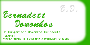 bernadett domonkos business card